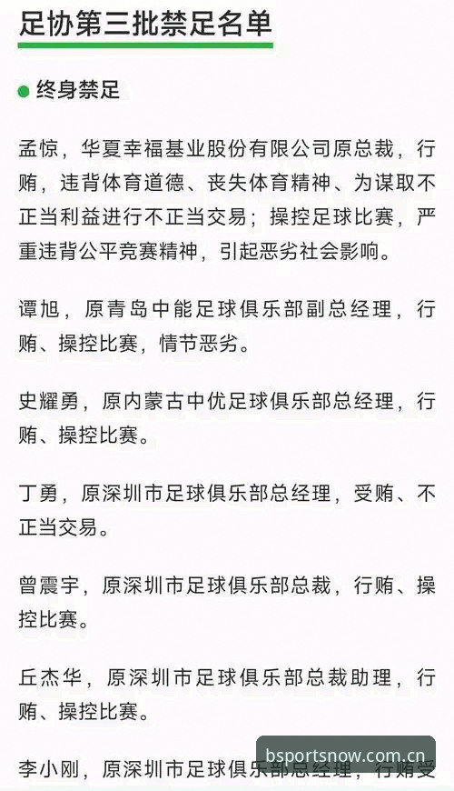 中国足球反腐禁足名单全面解析：17人终身禁赛背后的行业震荡